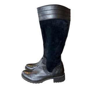 Timberland Women's 10 Bethel Tall Leather Riding Boots Knee High Suede Black EUC